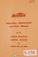 Sunnen-Sunnen Model MA & MAN Hoing Machine Operations & Parts Manual Year (1951)-MA-MAN-01